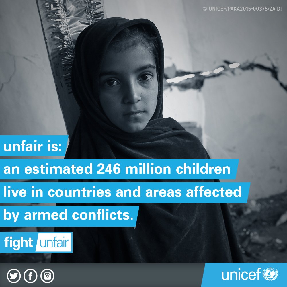 246m children around the world live in countries &amp; areas affected by armed conflict  #FightUnfair