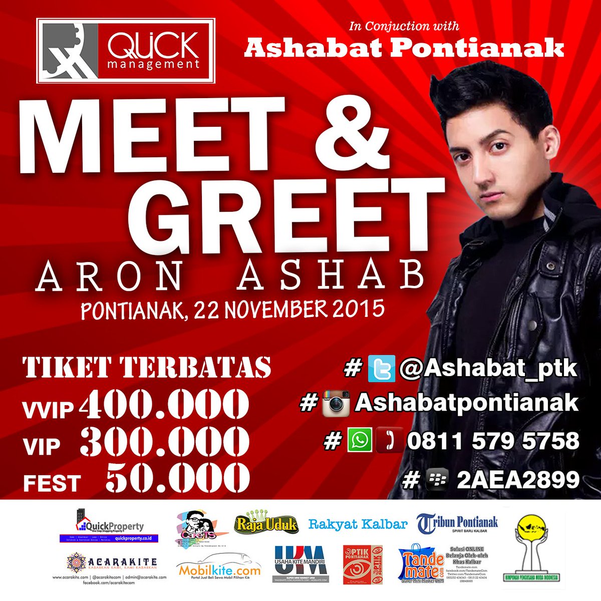 info_aronashab's tweet photo. See you Tomorrow Ashabat Pontianak di Meet &amp; Greet with @aronashab. Yg belum join segera join yuk! https://t.co/T8MWs40c29