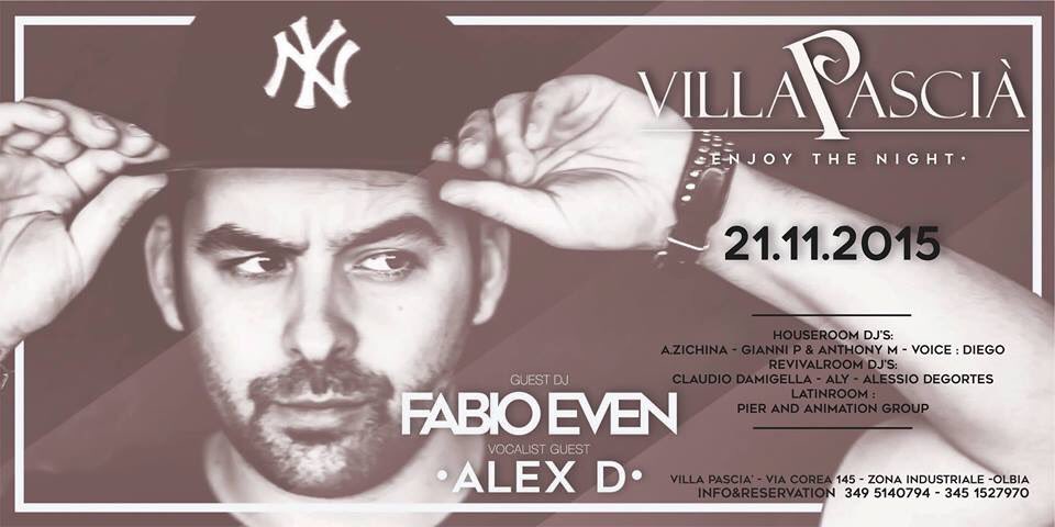 Tonight <a href="/Villa/">Concerned Citizen</a> Pascià (Olbia)
Special Guest <a href="/FabioEven/">Fabio Even</a> 
#nightlife #edm #djlife