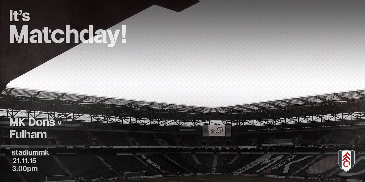FulhamFC's tweet photo. It's Matchday! Safe travels to the 3000 plus fans making the trip to Milton Keynes! #ffc #coyw https://t.co/4sU3qm55es