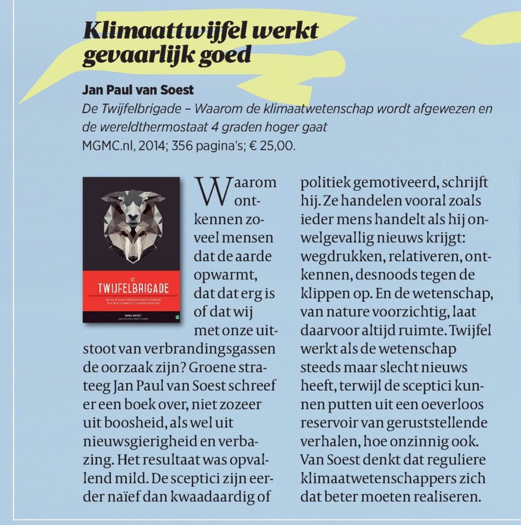 De #Twijfelbrigade is volgens de <a href="/SirEdmund_vk/">Sir Edmund</a> -redactie één van de tien lezenswaardigste klimaatboeken