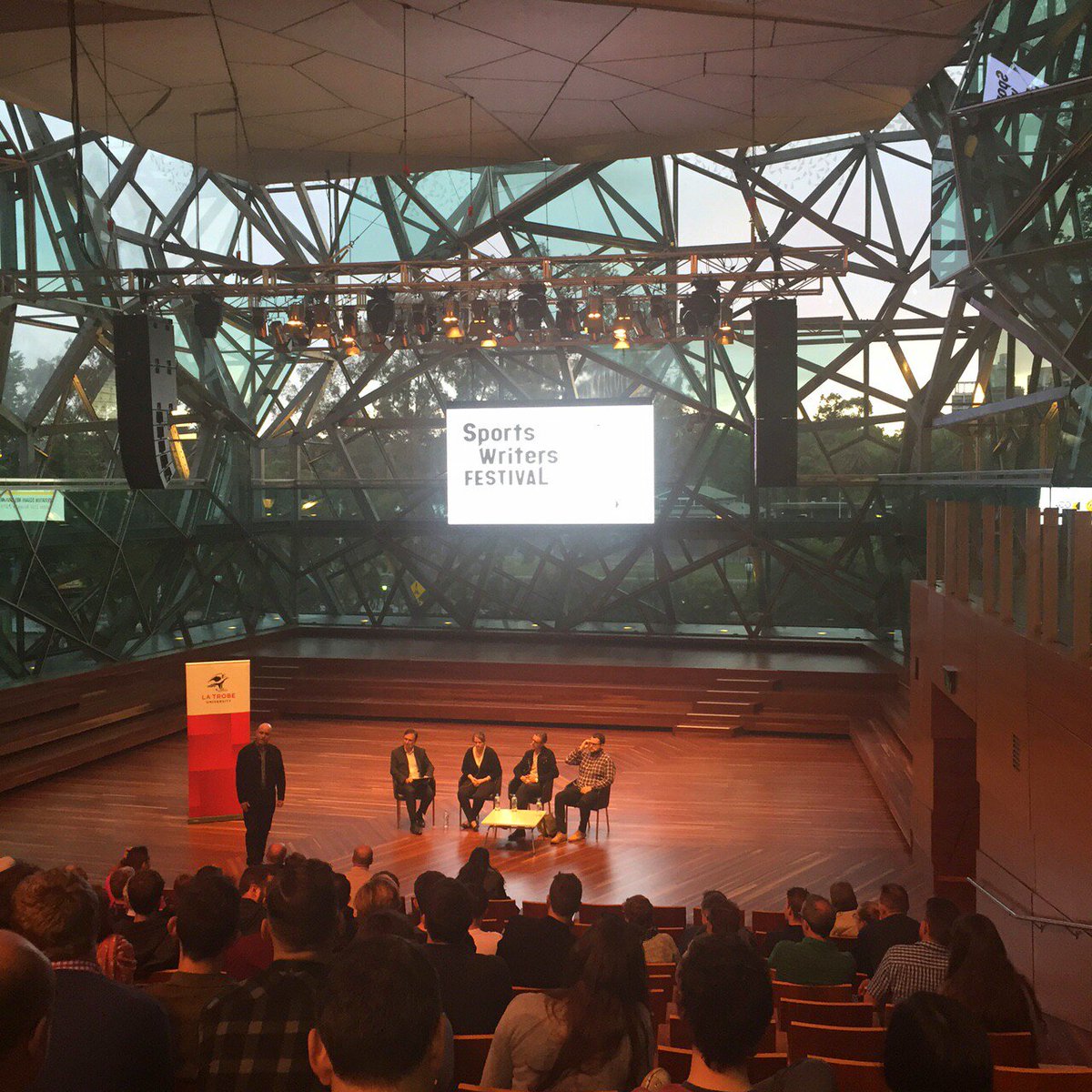 The 1st @SportsWritersAU #federationsquare #Melbourne #gideonhaigh @rustyjacko panel session