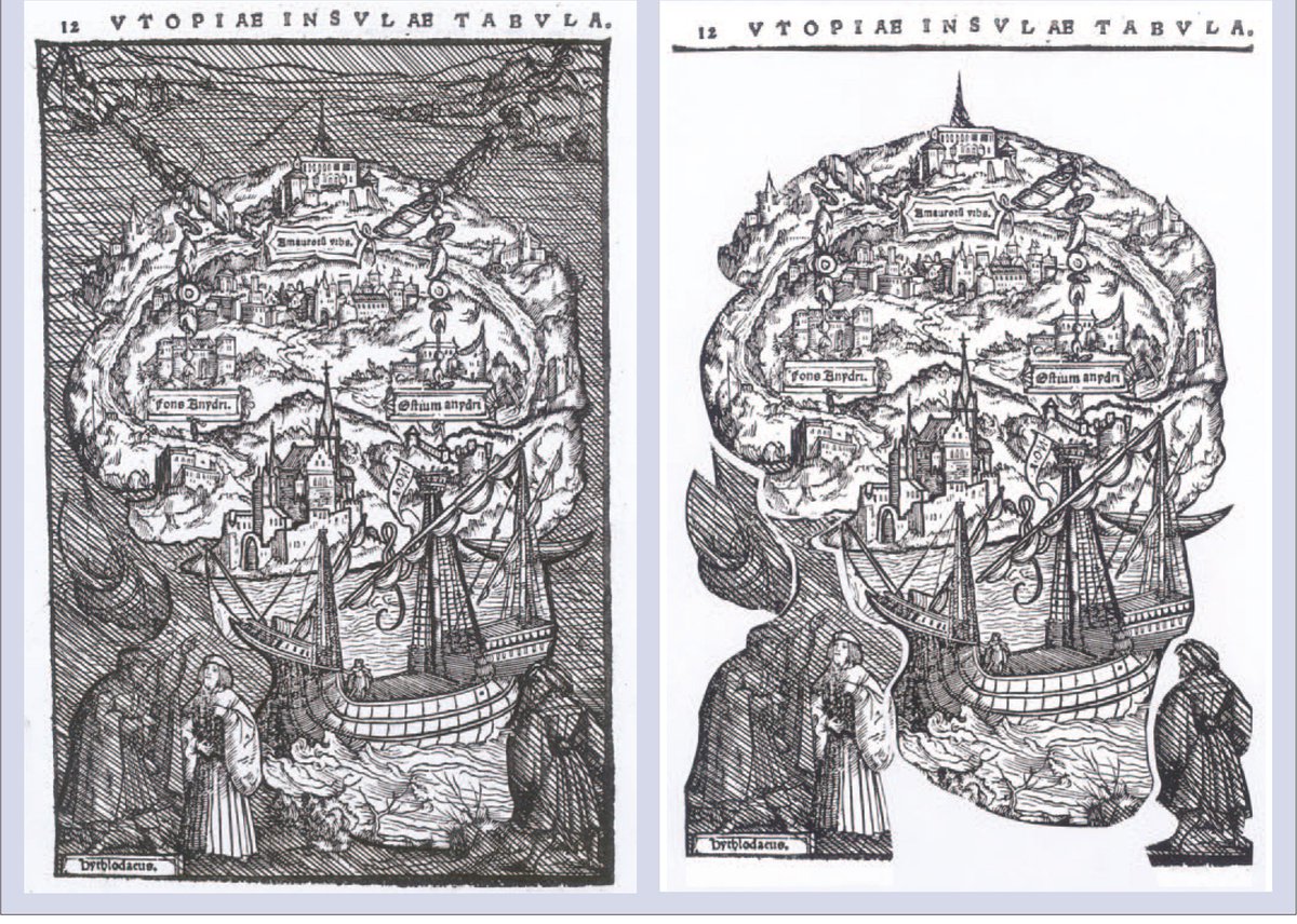 Der Schädel in Ambosius Holbeins Utopia-Illustration von 1518 noch bis 6.12. in Lemgo weltvermesser.de