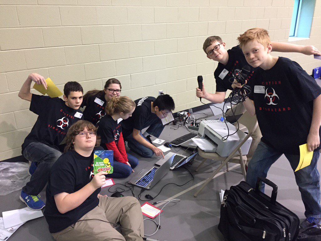 Woodside Lego League "Command Central" setup at competition. We come prepared! #WMStrong #FLL