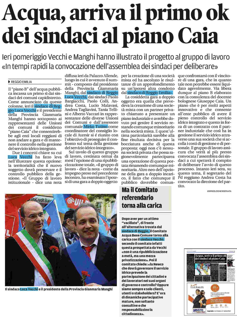 #acqua ancora #pubblica? a #ReggioEmilia...tra ambiguità e soluzioni ibride innovative/cialtrone #gazzettadireggio