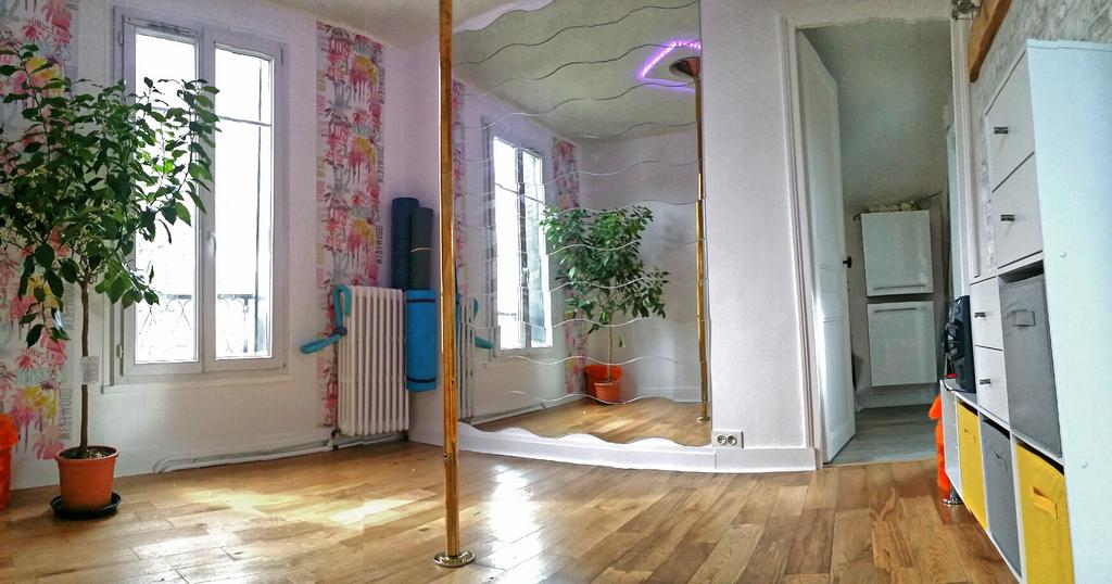 Retour au sport fière de ma nouvelle salle de sport prête au #training #sportTime #poledance  appelez moi #damidot