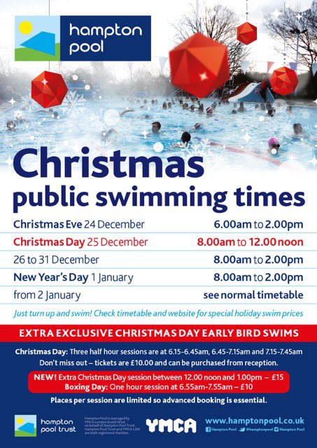HamptonPool's tweet image. With all the snow❄️ this morning, it's starting to feel a bit like Christmas🎄! Only 800 hrs until #ChristmasDaySwim