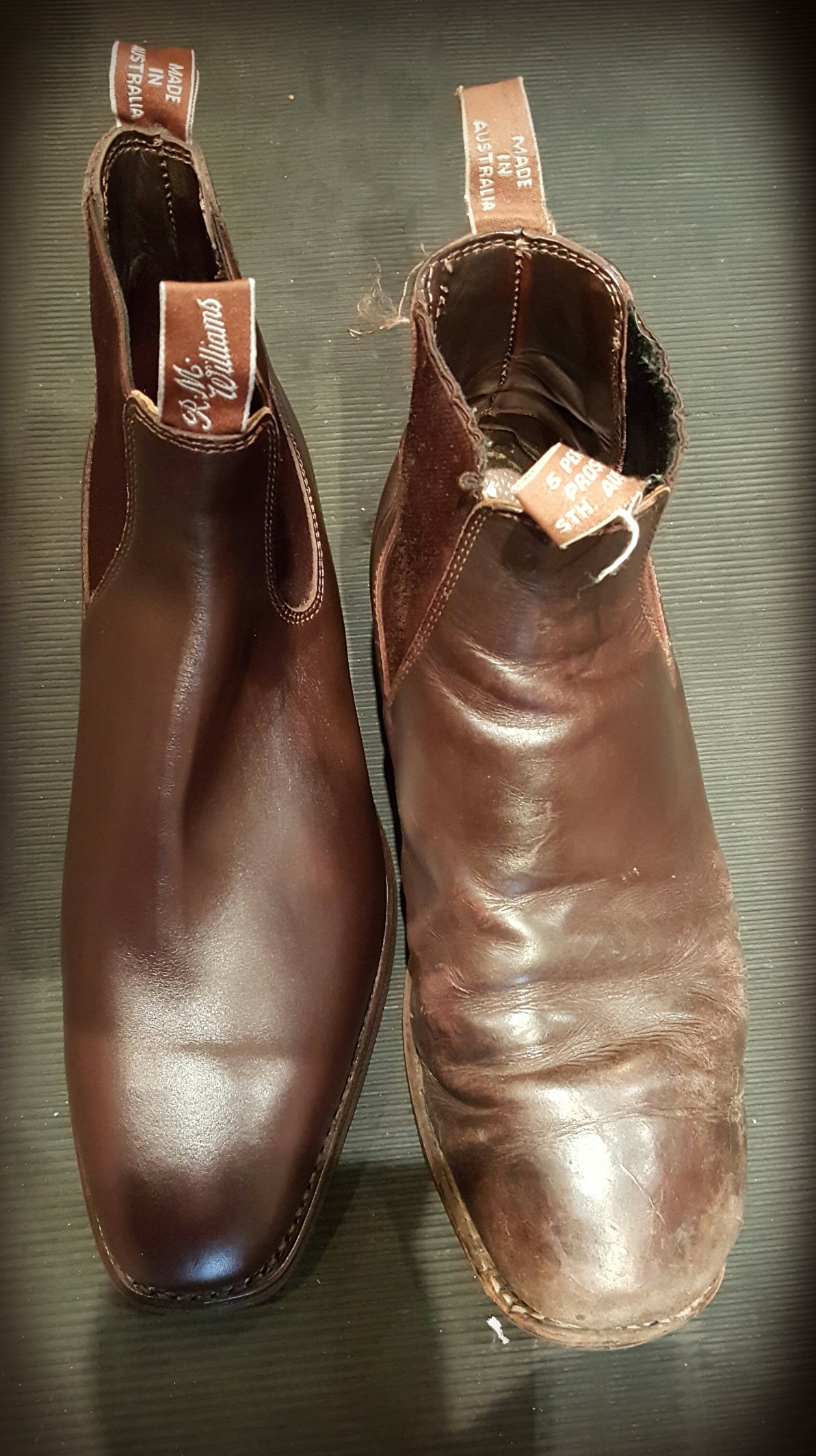 Retreat Clothing on X: A customer just replaced his well worn R M Williams  boots, happy retirement to the old ones. Long live the new ones   / X