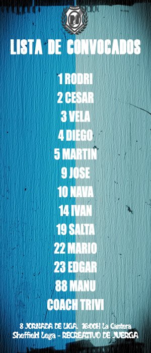 RJuerga's tweet photo. Mañana os esperamos en la cantera a las 16:00h, no nos falléis. Lista de convocados contra Sheffied Lega https://t.co/tTL7x0rbbv