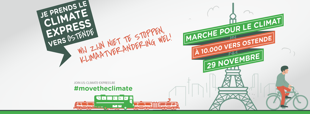 Climate_Express's tweet photo. Klimaatmars Parijs afgelast, maar burgerprotest is #niettestoppen. Op 29 nov met minstens 10.000 naar Oostende! https://t.co/JDeJD2ZjeP