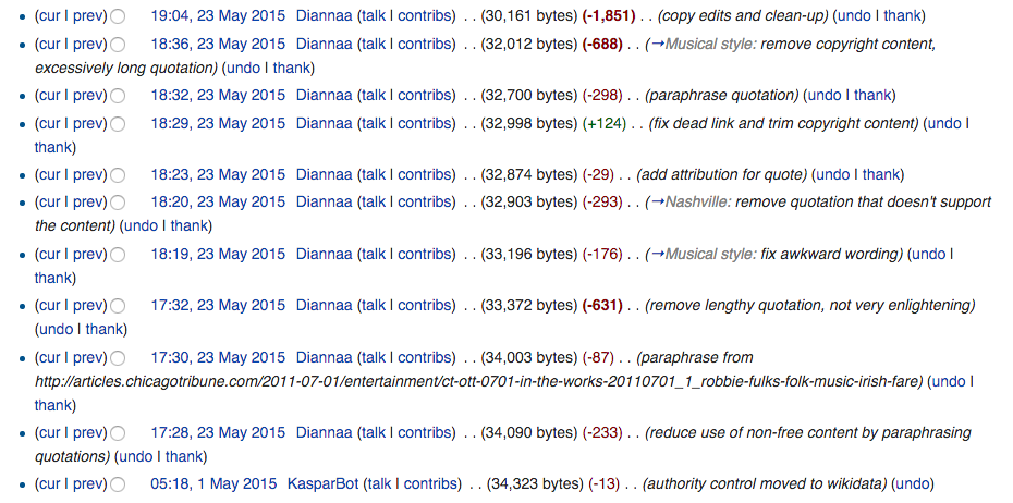erikaherzog's tweet photo. LOVE visiting @Wikipedia pages of artists I love that have been stripped of good cited content #copyvio #horseshit https://t.co/MN5TPQxuP3