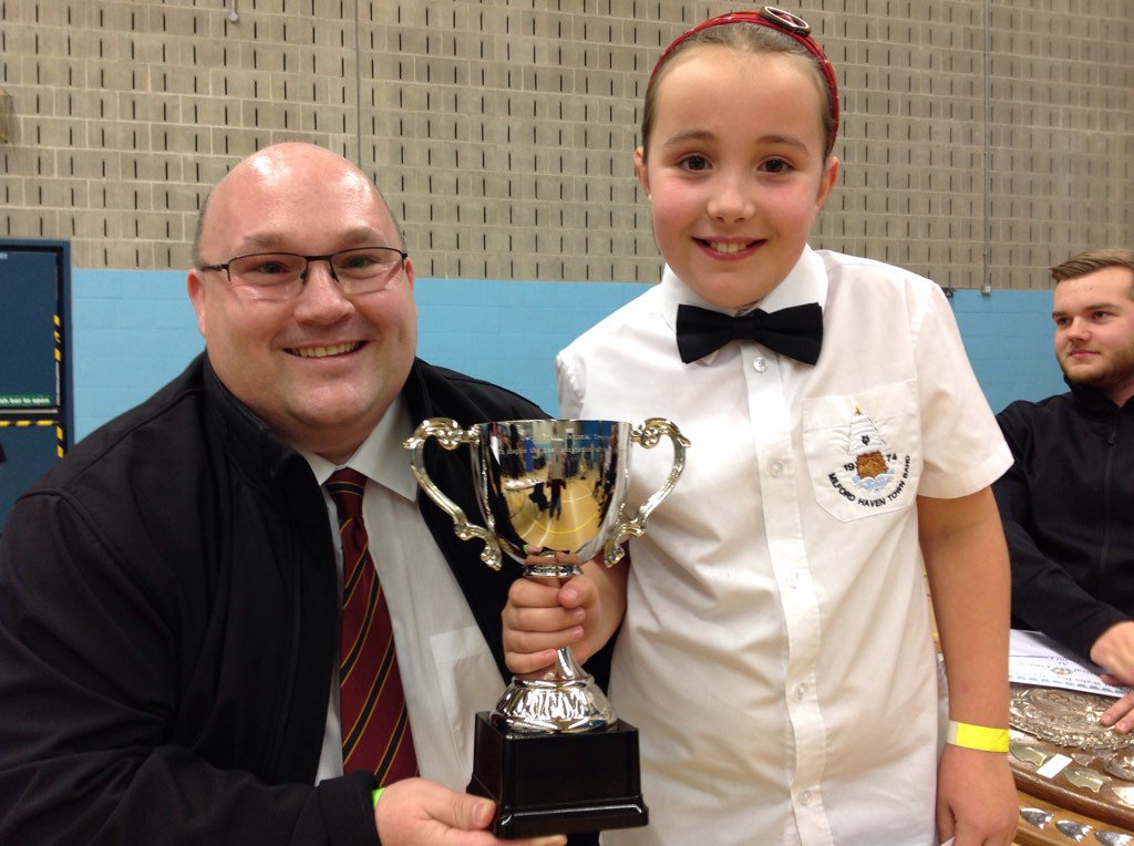 4barsrest's tweet photo. The first winner of the Gwyn Press Memorial Award - 8 year old tuba player Nia Llewelyn of Milford Haven Juniors! https://t.co/rqQkU8e7iI