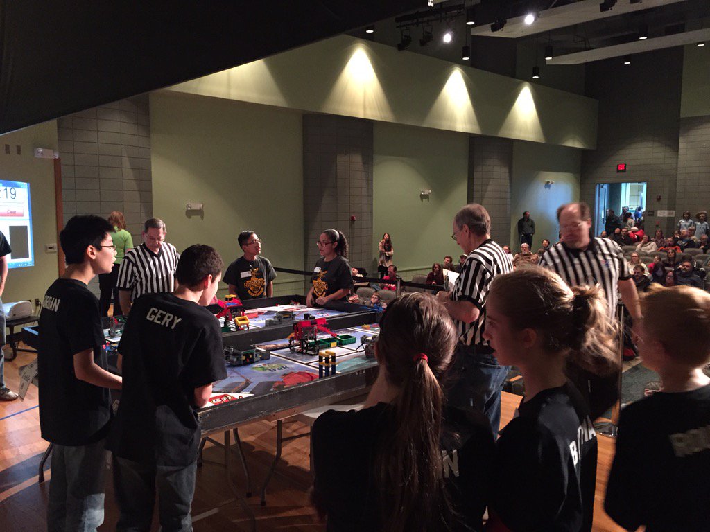 Woodside Robotics in action, Round 1! "Three, Two, One... LEGO!!