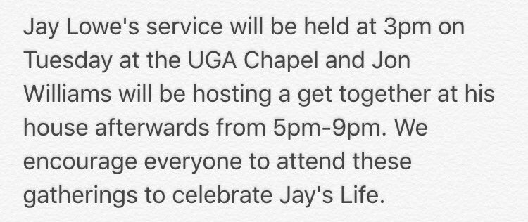 Here is some info regarding Jay Lowe's service.