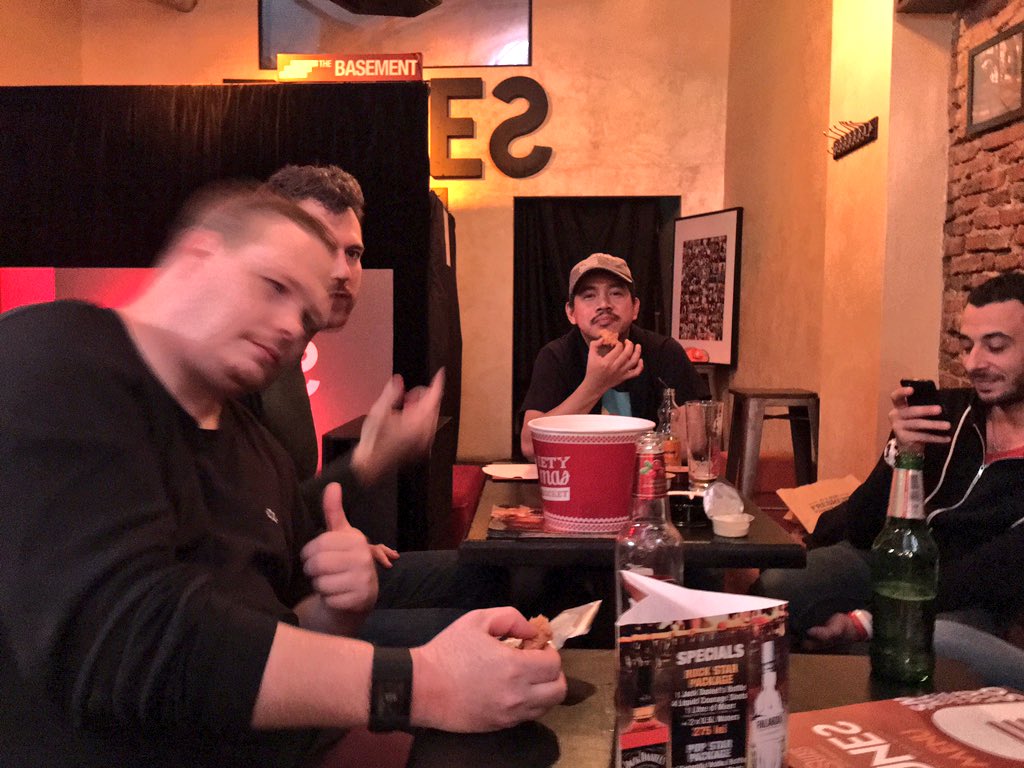 jaysonstreet's tweet image. Awesome @DefCampRO after party and they brought in KFC to the club! #Ballin :-)