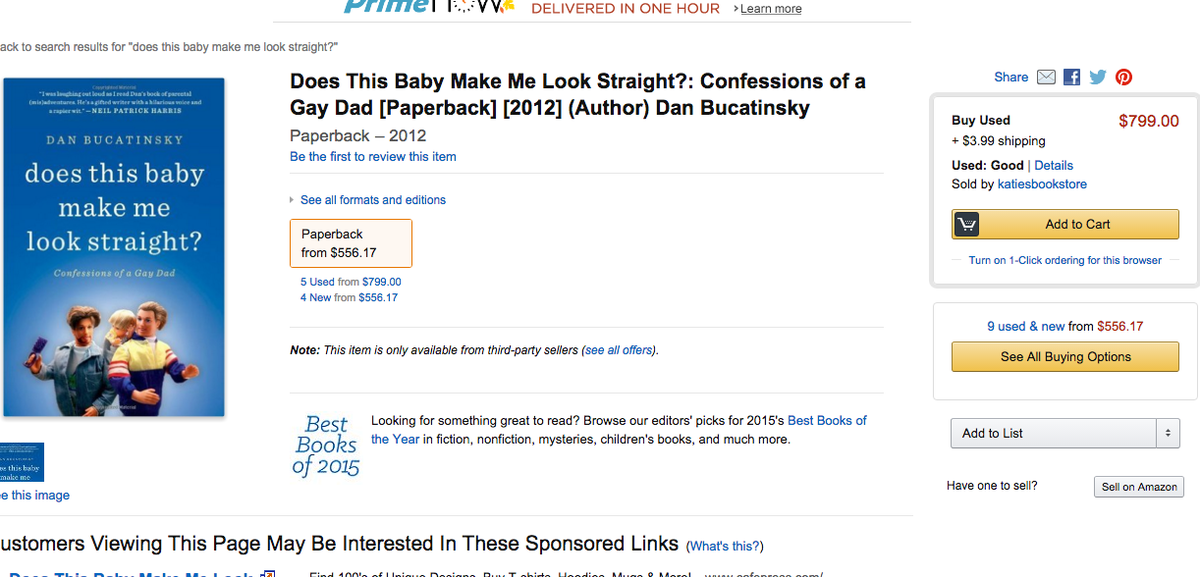 danbucatinsky's tweet image. Uh, my book "DoesThisBabyMakeMeLookStraight?" is also avail for $10! @amazon &amp;amp; @audible_com too. But I'm flattered!!