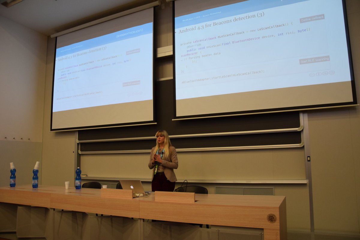 StefanoPanichi's tweet photo. Kseniia Shumelchyk @KseniiaS an Ucraine Woman Techmaker to #Codemotionmilano to speak about #beacons https://t.co/ZQ8fGpemNy
