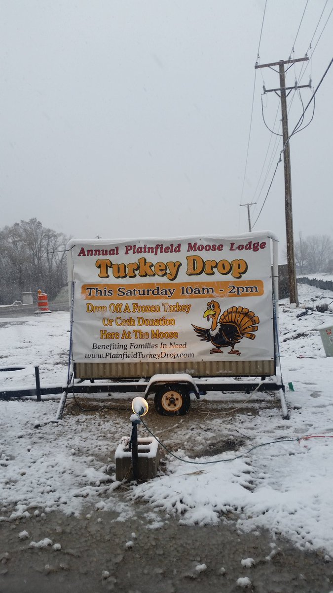 Just picked up 125 turkeys for our Thanksgiving boxes! Thank you to Plainfield Moose Lodge Turkey Drop!