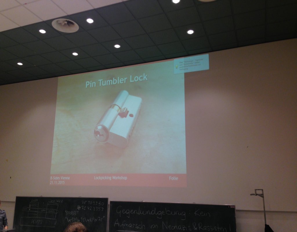 TomHackner's tweet photo. #openlocks.at is rocking at #bsidesvienna today. https://t.co/rZKB61S535