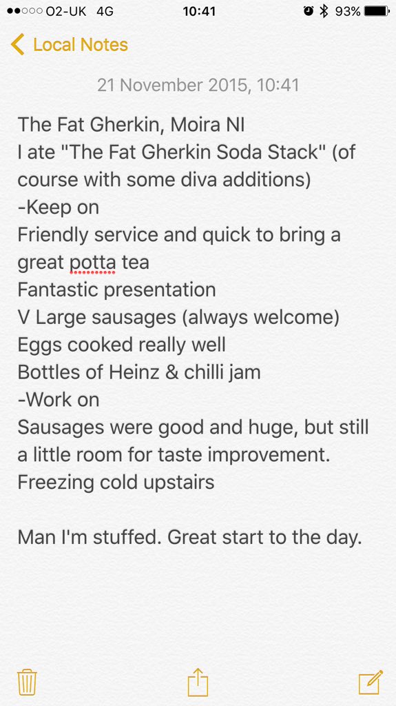 <a href="/TheFatGherkin/">The Fat Gherkin</a> massive #ulsterfry #fryup -enjoyed #HamNEggsScale rates at "A-"
Up there with <a href="/yellowdoordeli/">Yellow Door Deli</a>