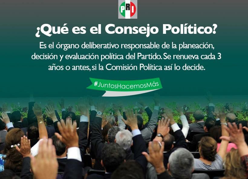 PRI_Nacional's tweet photo. Hoy que celebramos sesión de nuestro Consejo Político Nacional,  conoce sus funciones #JuntosHacemosMás https://t.co/LK2tE3HGfP