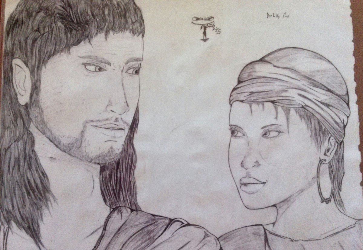 GateiPius's tweet photo. Jesus and Mary drawing.  Art by Pius Gatei @GateiPius https://t.co/T7sMwiohgD