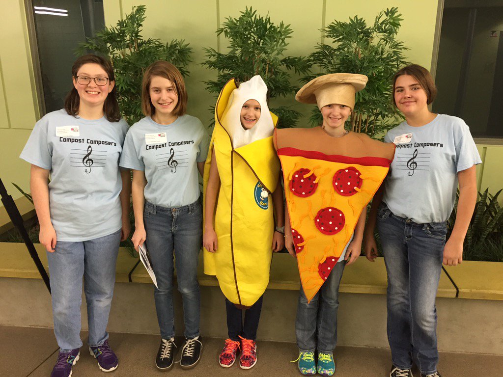 Our "Compost Composers" team is about to present their research project about value of composting! #FLL #WMStrong