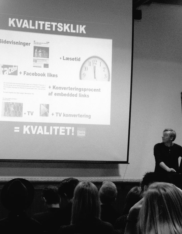 chritoe's tweet photo. Poul Madsen: "Jeg er fan af Twitter, det er ligesom @EkstraBladet  - kun overskrifter" #medielejr15 https://t.co/iDhyNJ6L1g