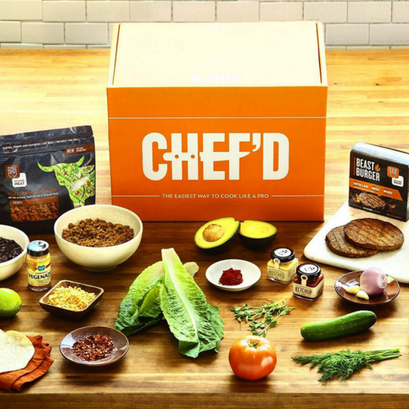 peta's tweet photo. Get #vegan food delivered to your door with @BeyondMeat + @get_chefd. https://t.co/bhnFwK4l7E https://t.co/YKq3NBhiyE