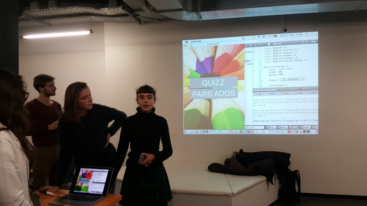 verolaville's tweet image. @CoderDojoParis Girls are done & present their improved application on today @42born2code
