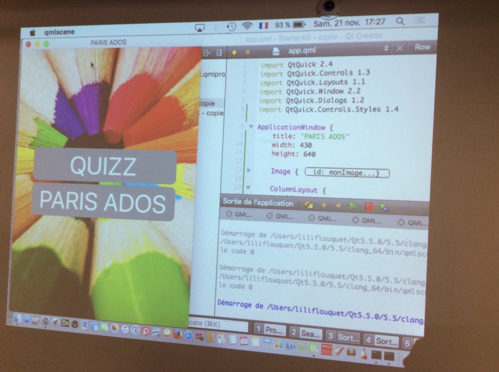 elcp72's tweet image. Pour finir présentation d'une IHM en Qt/Qml/Javascript au @CoderDojoParis du lourd 😎
#qtdev @qtproject