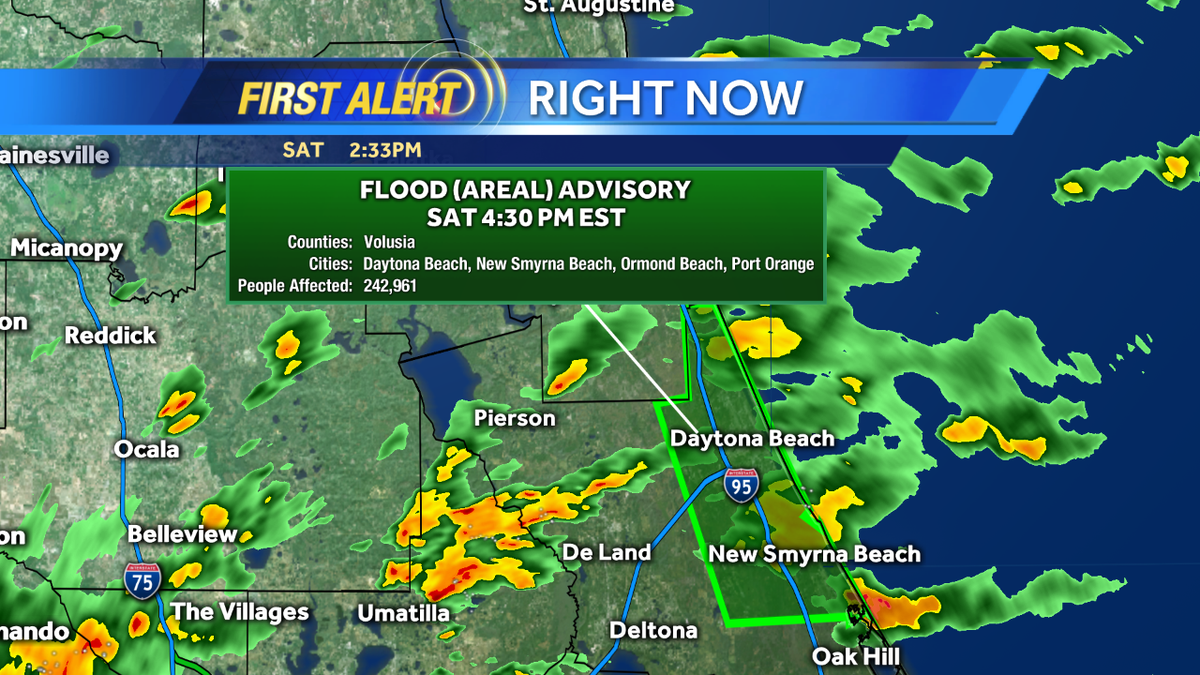 EricBurrisWX's tweet image. With more than 4" of rain having fallen at Daytona Int'l and more falling, NWS issued a Flood Advisory #WESH2Storms