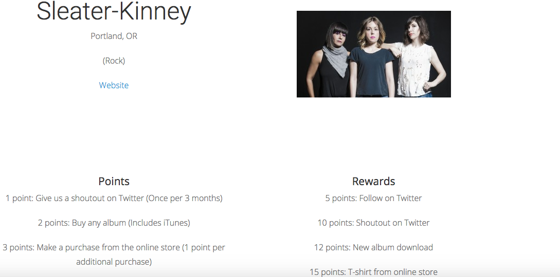 AtCapacityTweet's tweet image. @Sleater_Kinney AtCapacity is a new Music Loyalty startup. Check out our free 6-month trial! atcapacityrewards.com