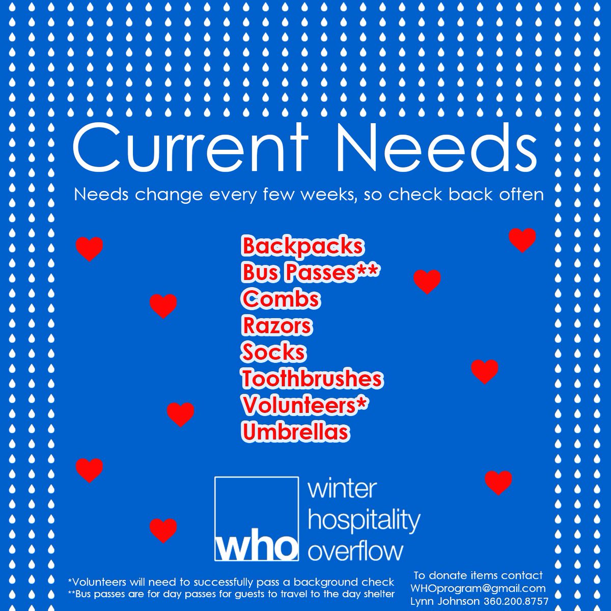 WHOprogram's tweet photo. WHO needs change often, so check back to see what items are of greatest need. 
You can make a difference in #VanWa https://t.co/KIIIhWzq6m