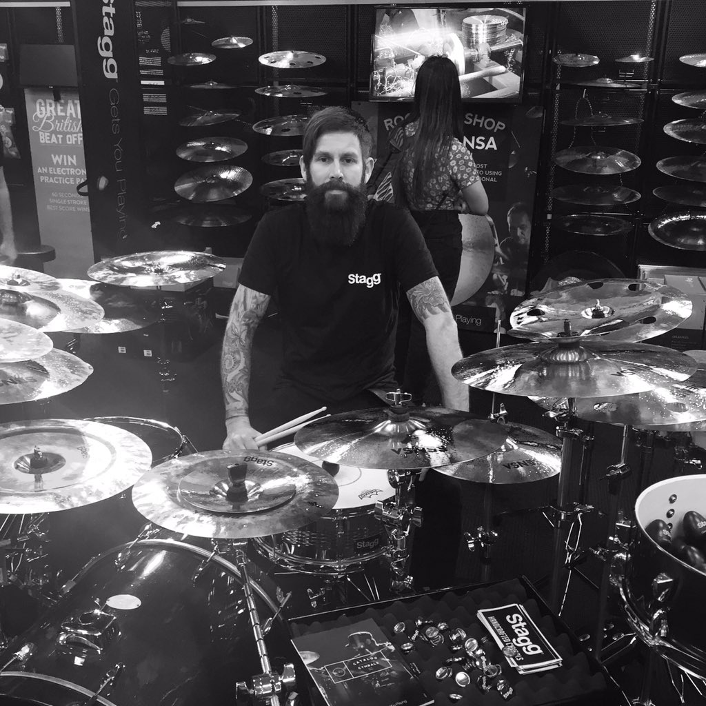 Flamebwoylondon's tweet photo. Had an amazing day with @StaggMusic at the @londondrumshow #HappyDays #getsyouplaying #katalinakicks #rocknroll https://t.co/XxlzI1xJjz