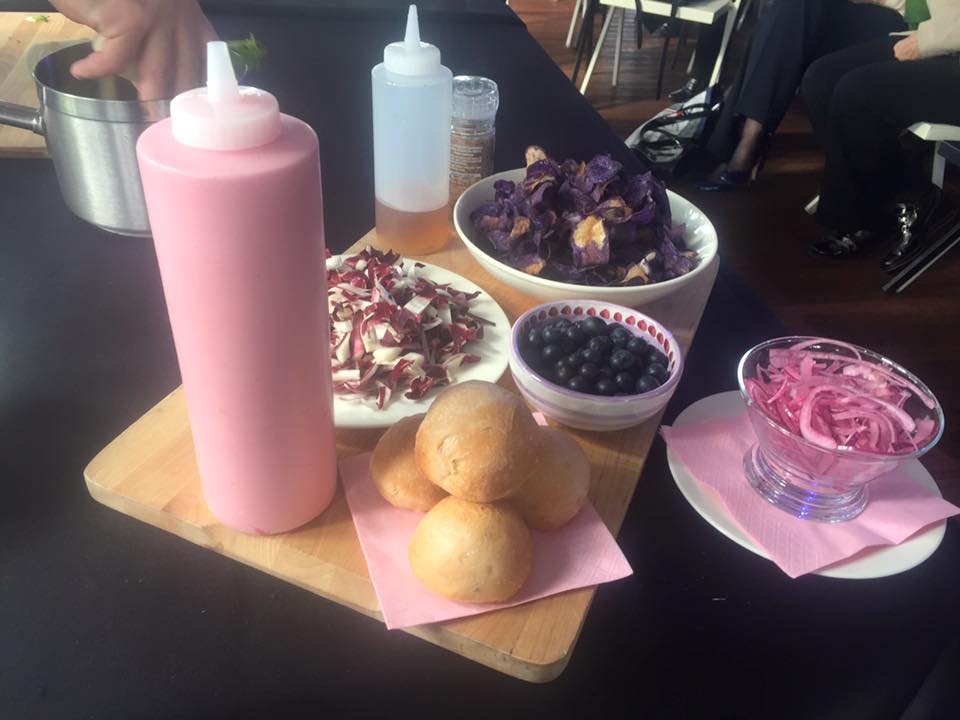 Here's what my Think Pink burger looked like before it all came together! Something a bit different, but still great