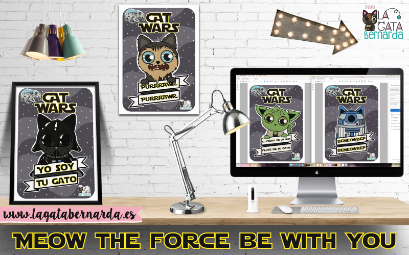 LaGataBernarda's tweet photo. Pronto..muy pronto en nuestra tienda online https://t.co/z0ZHRZOxMF "Mew the force be with you" #Catlover #StarWars https://t.co/TsCEEYH9ez