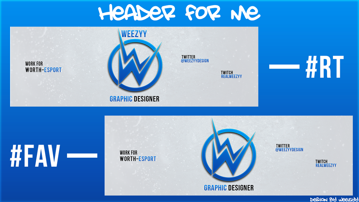 WeeZyyDesign's tweet photo. Voici, deux bannières que j'ai réalisé pour moi.
Quelle est votre préfèrez ? #RT pour la 1, #FAV pour la 2. ;) https://t.co/3lsSjWmLYR