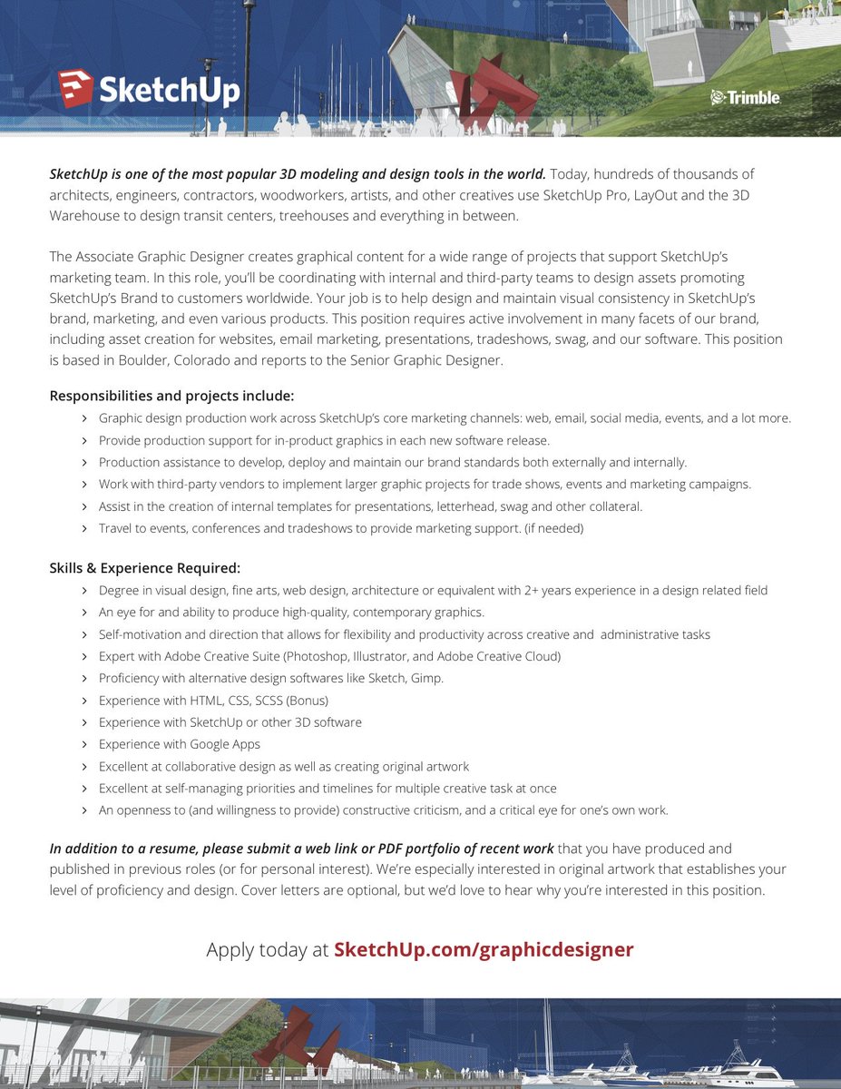 MarkSHarrison's tweet image. Come work with an incredible team, on a fantastic brand, to help deliver a product people love. @SketchUp