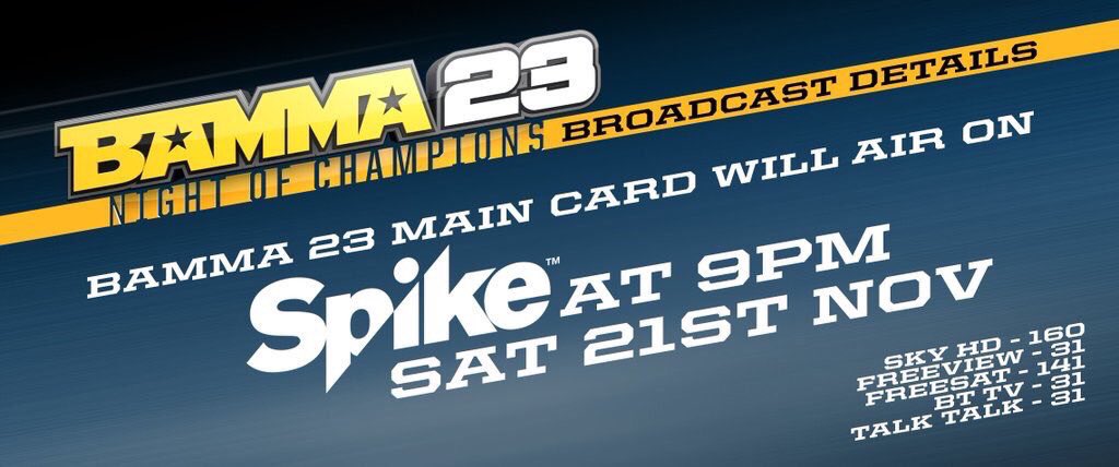 andyshep's tweet photo. It's too cold to go out tonight..... Let's all stay in and watch this...
#bamma #BAMMA23 #spiketv https://t.co/q5WZxnHJUo