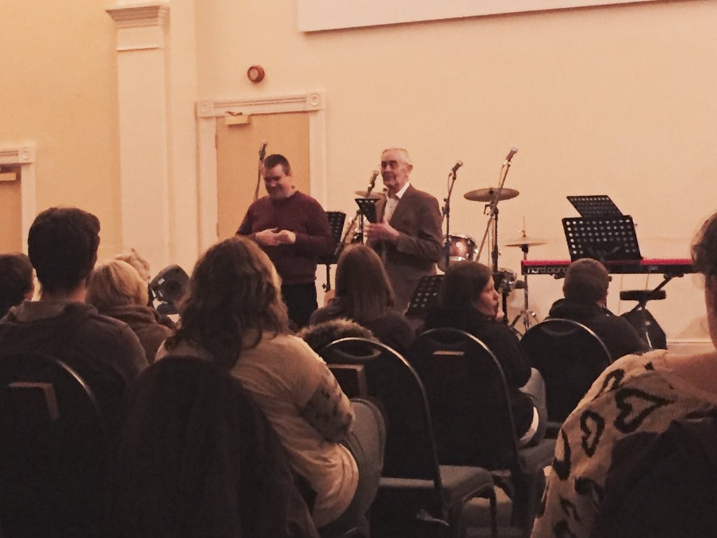 bCyr1965's tweet photo. Not here? You're missing out! Full house and Ron is sharing about bCyr 50 years ago! #thelastbCyr https://t.co/a3tlkfYni5