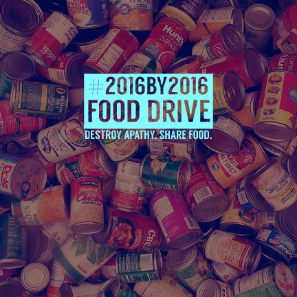 ArtsRiot's tweet photo. The Food Drive is still going on strong! #2016by2016 We CAN do it! https://t.co/4eBwhUmNKz