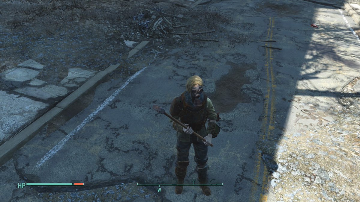 Matt2Christian's tweet photo. How I Roll In Fallout4 #Fallout4 #SledgeHammer #GasMask #PsychoRealm #PS4share https://t.co/GTtJHUWIuq