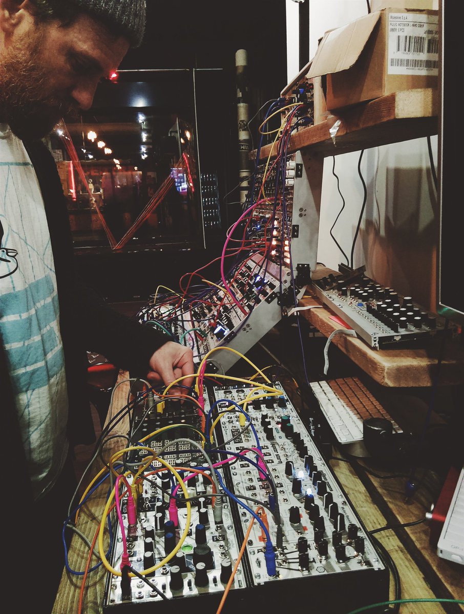 mypandashallfly's tweet photo. Best part of the day: playing on the tasty modular synth system at @RedDogModular 

#modularsynth #electronica #idm https://t.co/SCXt1ySEQV