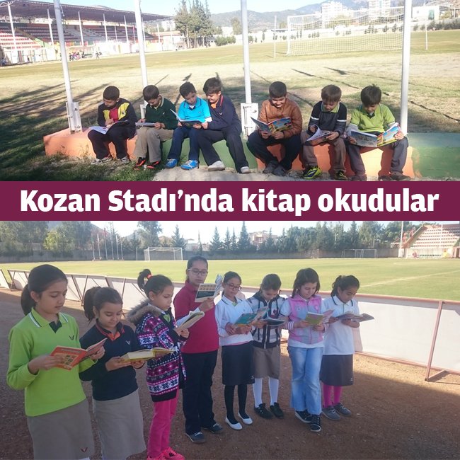 burcokullari's tweet photo. Özel Burç Kozan Mimar Fatma Tutar İlkokulu öğrencileri Dünya Çocuk Kitapları Haftası’nı Kozan Stadyumu’nda kutladı. https://t.co/4ak1d87hXQ