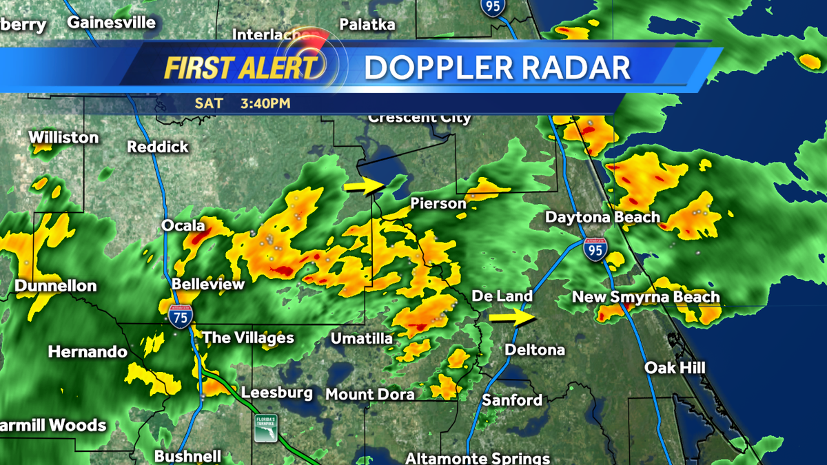 EricBurrisWX's tweet image. Still tracking decent downpours and even a few thunderstorms across our north coverage area. Drive safe #WESH2Storms