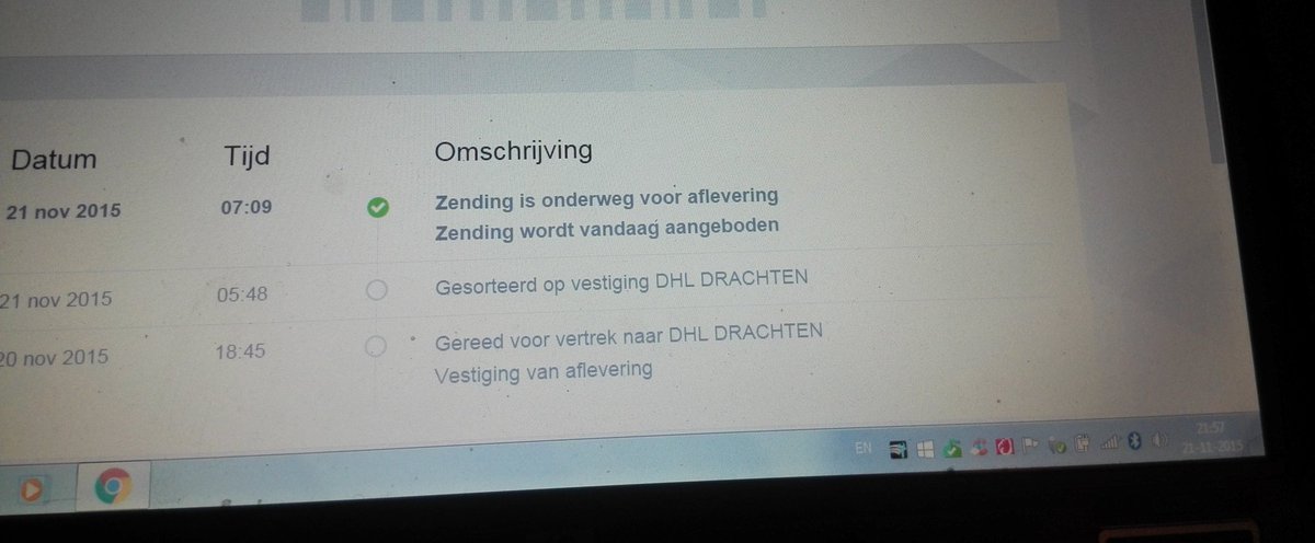 Zuidhof's tweet photo. Potdikkes. Zullen de chauffeurs van @DHLPaket Nog aan het rijden zijn? Denk het niet... Dus geen pakket vandaag... https://t.co/5KRxO2jWLP