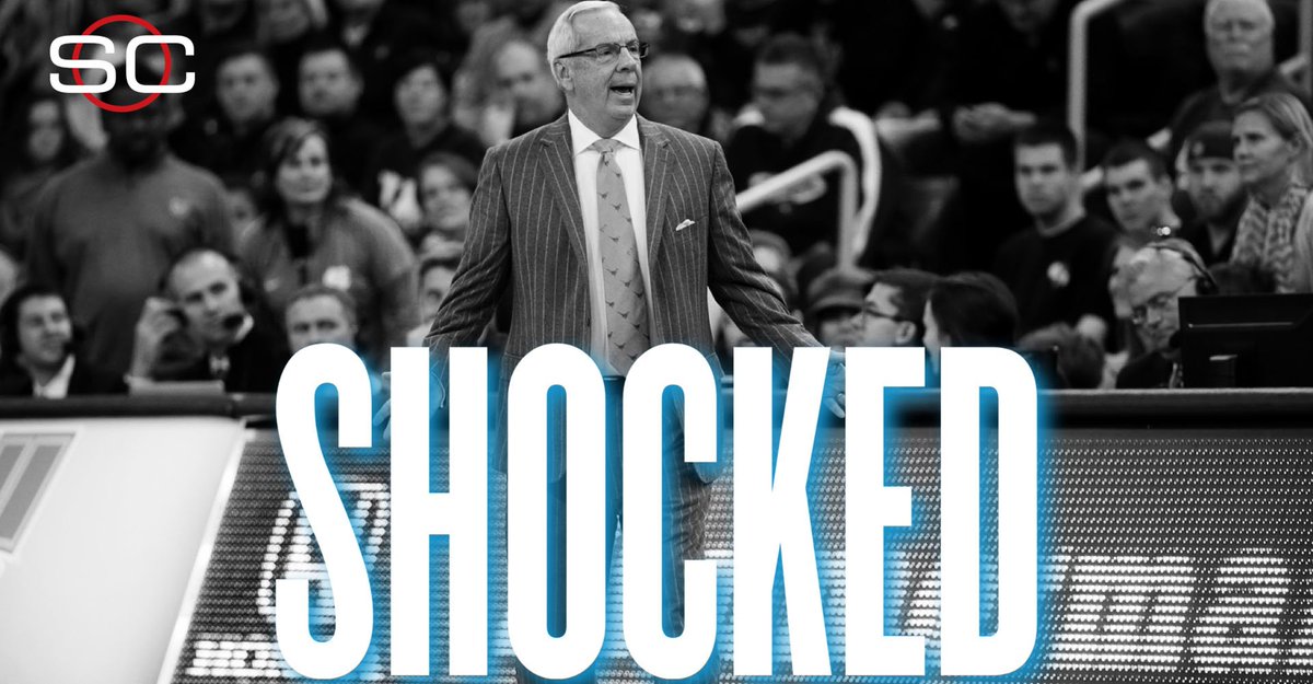 SportsCenter's tweet photo. Down goes No. 1 UNC! Northern Iowa defeats North Carolina, 71-67.

UNI is 2-0 all time against AP No. 1 teams. https://t.co/059ls9nnVo