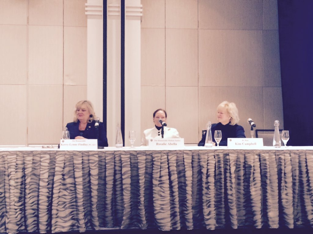 Justice Rosalie Abella &amp; Kim Campbell <a href="/AKimCampbell/">Kim Campbell</a> &amp;  <a href="/KerryLynneFindl/">Kerry-Lynne Findlay</a> on leadershipship  #CBAWLF15