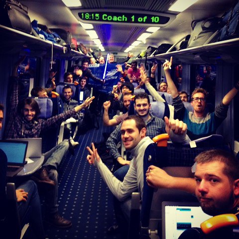 hackpartners's tweet image. The #SWTHackTrain crew rocking it in the South @SW_Trains route!! Night has begun, productivity rises x1000!!